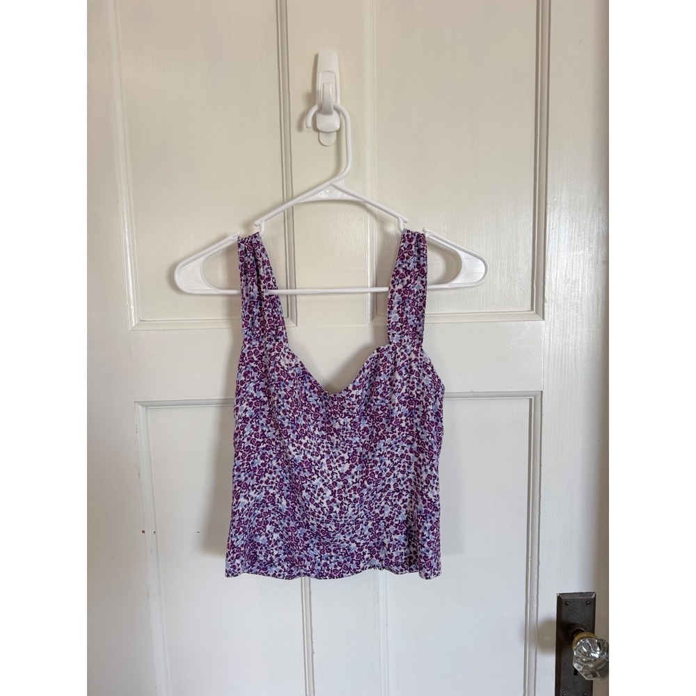 Reformation Hester purple floral sleeveless top size 0